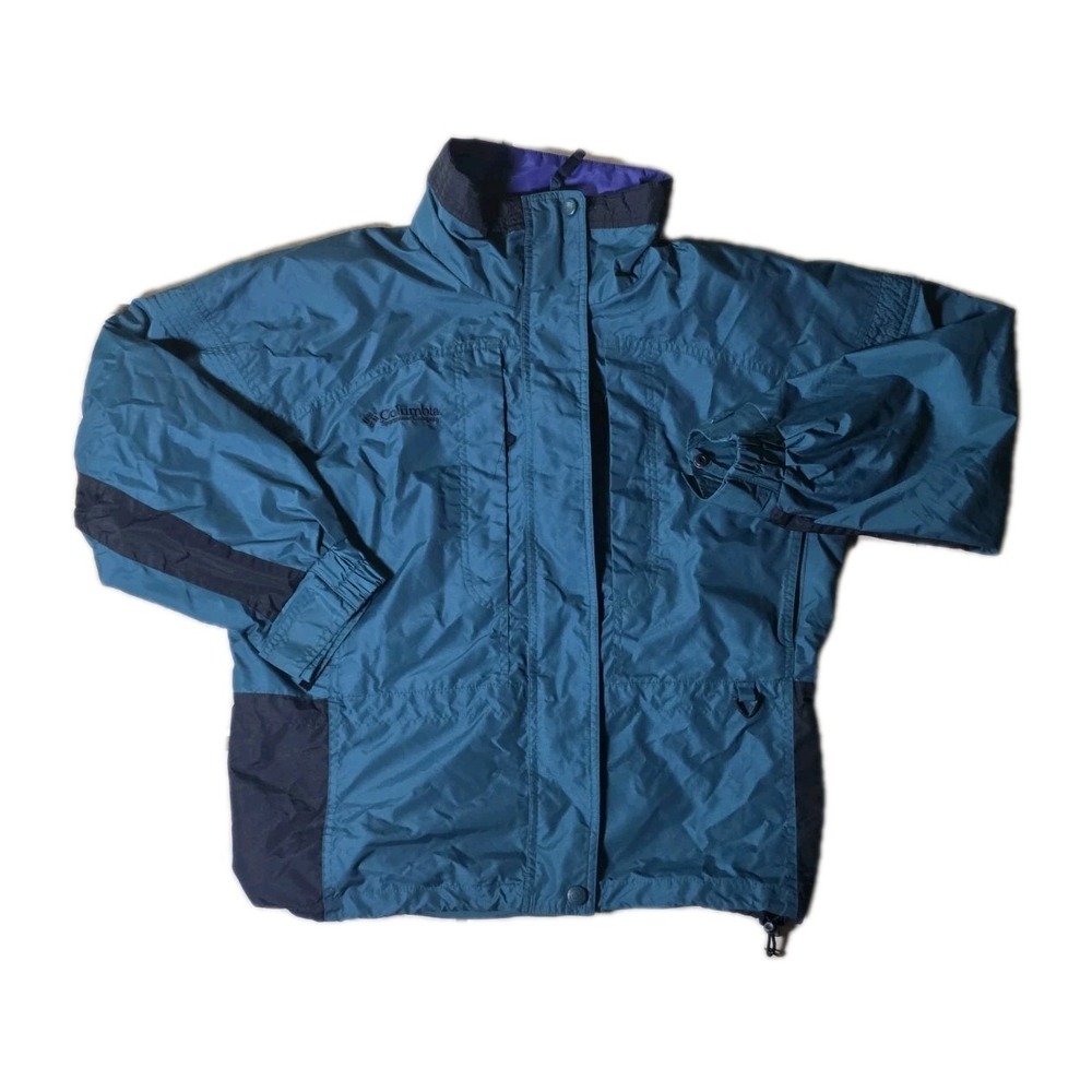 Vintage Columbia Winter Ski Jacket Coat Small Green Purple Fleece USA W